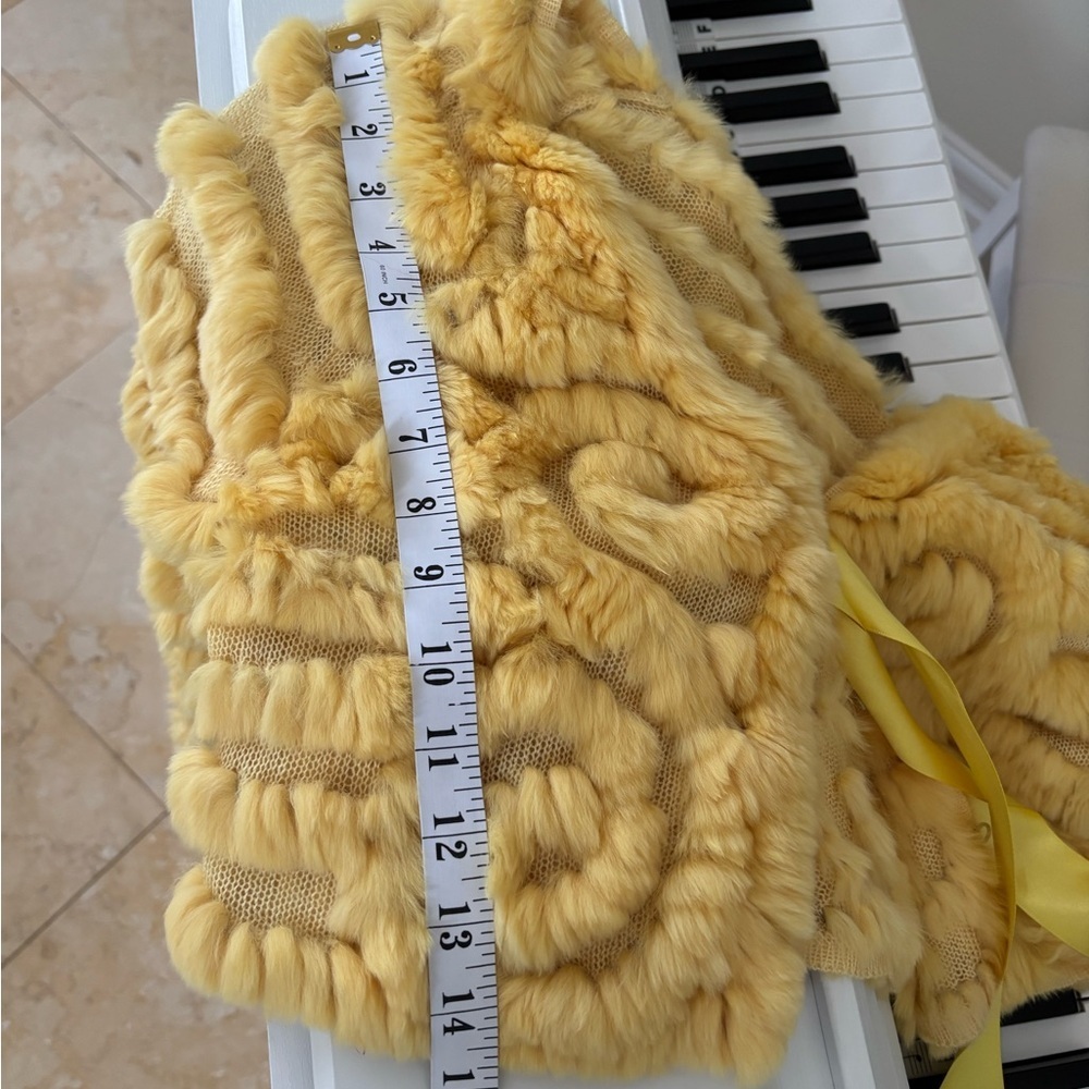 BCBGMaxAzria Cream Rabbit Fur Jacket - Picture 12 of 13